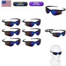 KleenGuard V30 Nemesis Safety Glasses Black Frame Blue Mirror Lens 6 Pair
