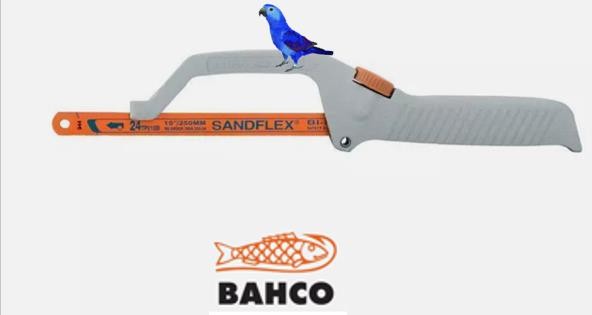 BAHCO 208 Flush Cut Mini Adjustable Metal Cutting Hacksaw & 12"" (300mm) Blade