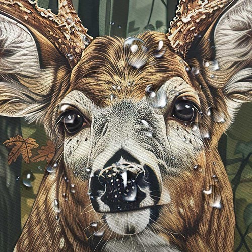 Camo Hunting Shower Curtain, Rustic Cabin Deer Forest Woodland Wildlife Showe... - Picture 5 of 6