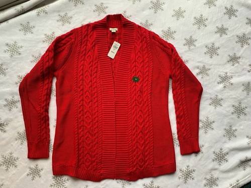 Cotton Fiery Red Cardigan Sweater | eBay