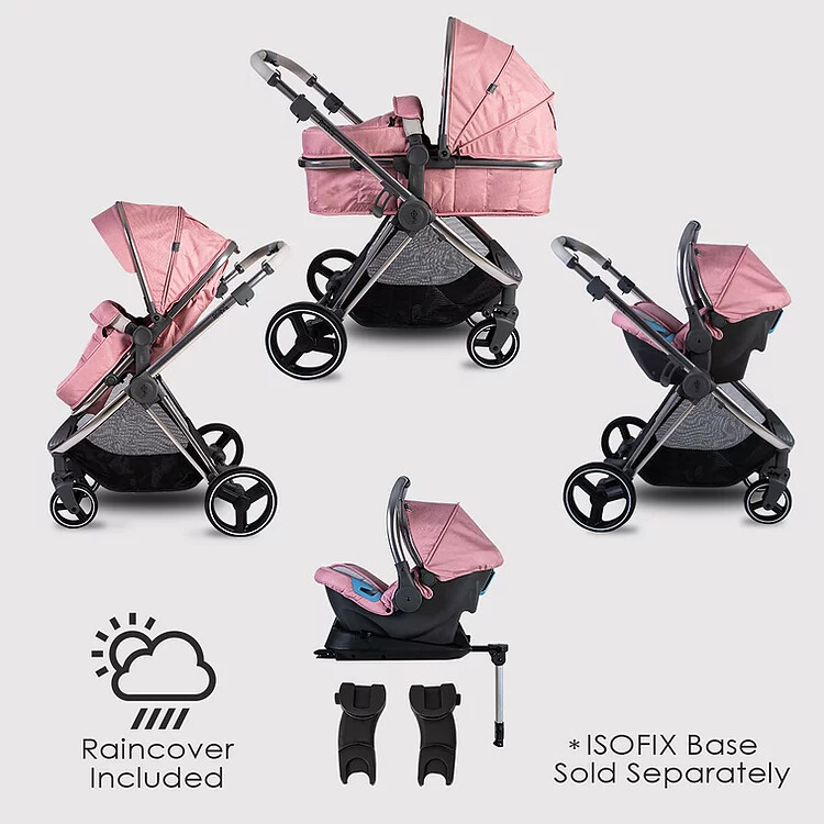 Red Kite Push Me Pace Blush Travel System (2021 Model) WITH BASE