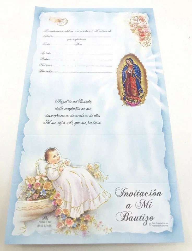 20 Invitaciones Para Bautizo + Sobres Invitaciones Bautismo Español Bautizo Foto 2 de 4