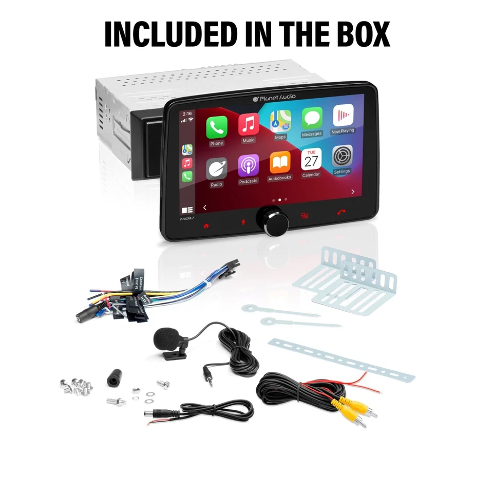 Planet Audio Floating 7" Touchscreen Bluetooth 1-Din Apple CarPlay Android Auto - Image 3 of 4