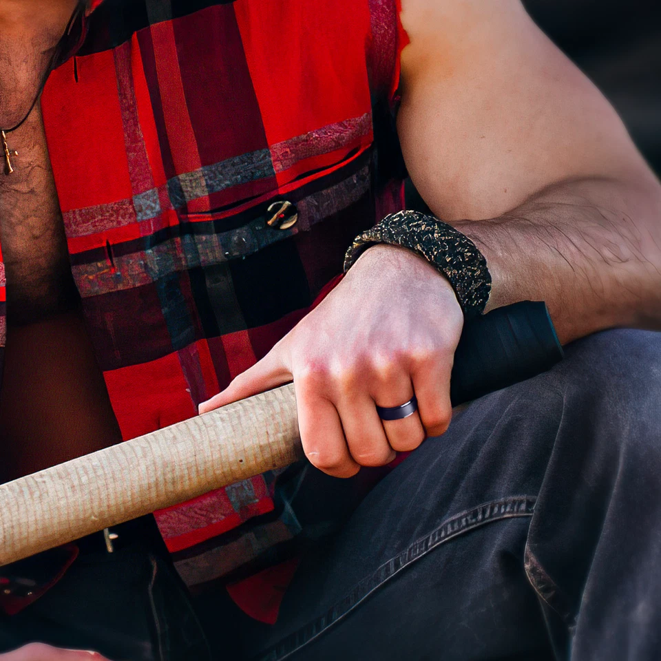 Anillos de silicona para hombre - Paquete de 7 bandas elásticas para gimnasio, trabajo, boda - multicolor Foto 3 de 4