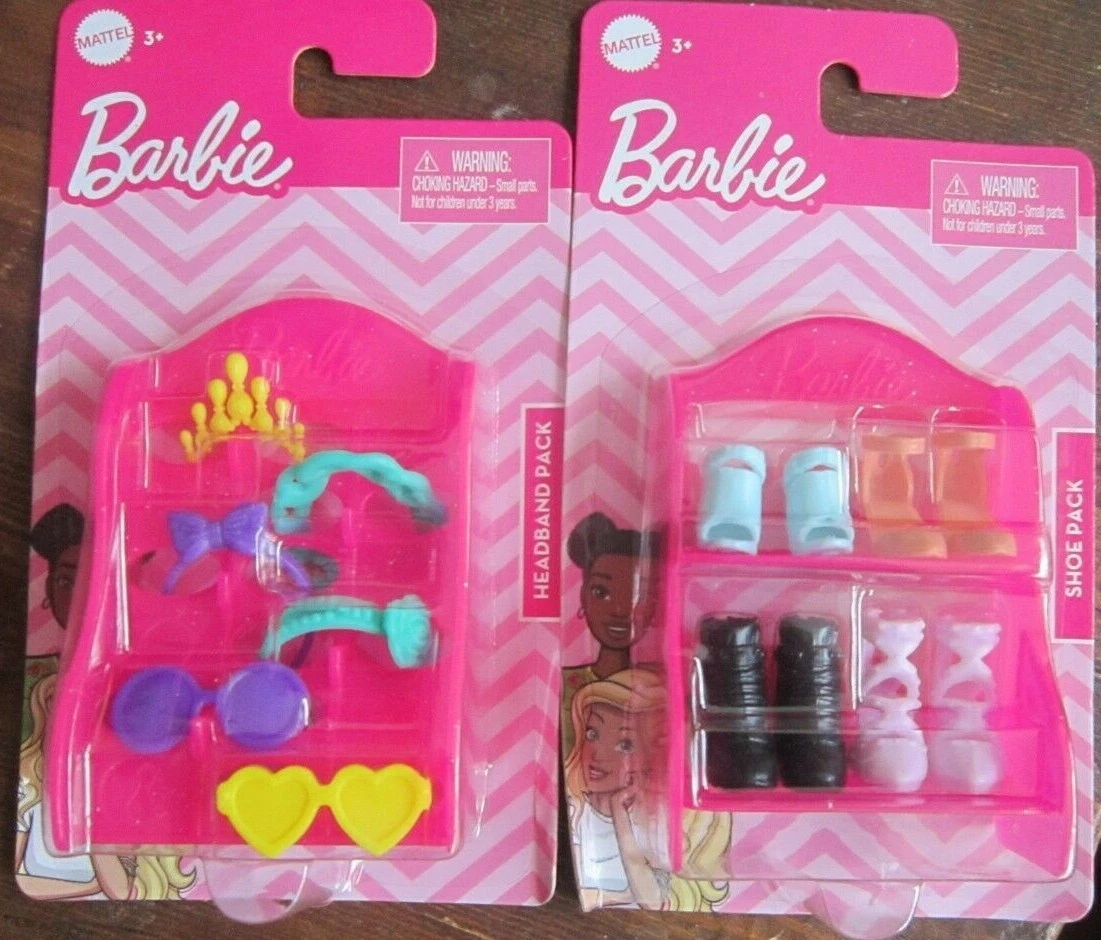 Barbie Doll Fashion Accessories Shoes Headbands W Store Shelf