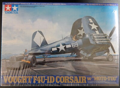 TAMIYA 1/48 scale - VOUGHT F4U-1D CORSAIR W/ MOTO-TUG MODEL - New in Sealed Box