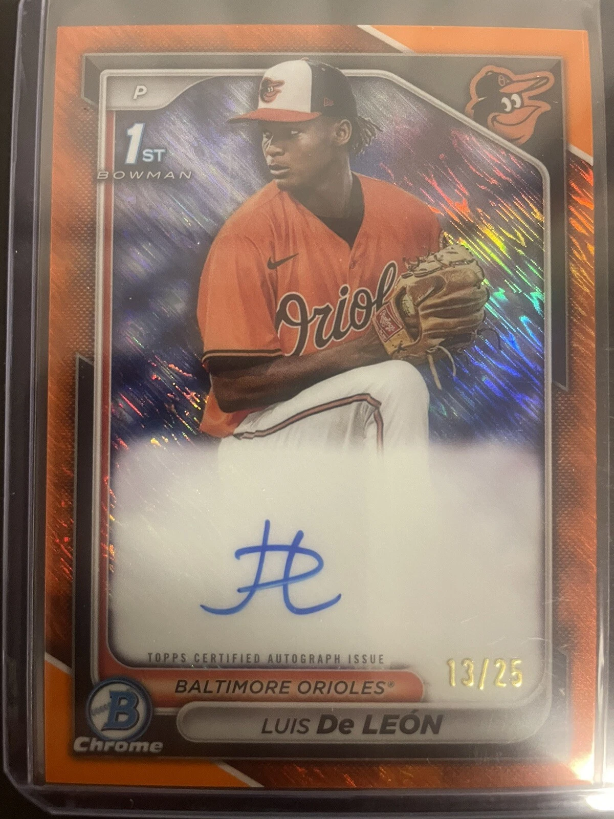 2024 Bowman Chrome - Prospect Auto Orange 13/25 #CPA-LDL Luis De Leon