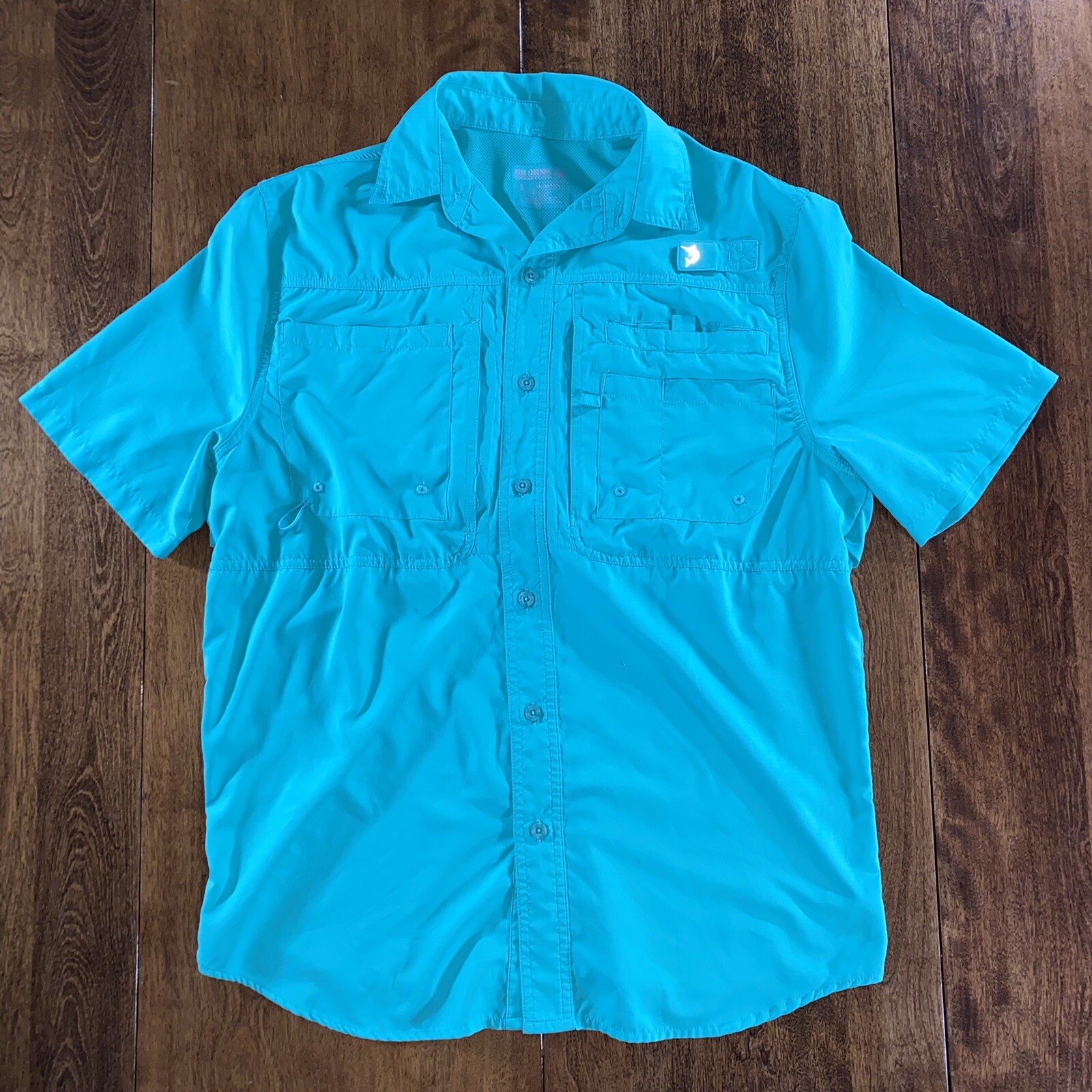 Mens Reel Legends Saltwater button up Fishing shirt t… Gem