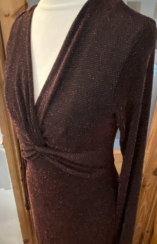 Ladies size 12 black and bronze sparkly evening dress maternity new look - Picture 10 of 10