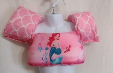 KIDS SWIM LIFE JACKET VEST WITH ARM BANDS FLOATIES MERMAID PINK MOTIF NEW