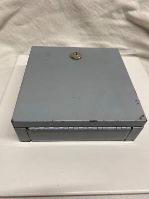 Grey Metal Mailbox 7 x 7 x 2” Lock box with 2 Keys EXC | eBay