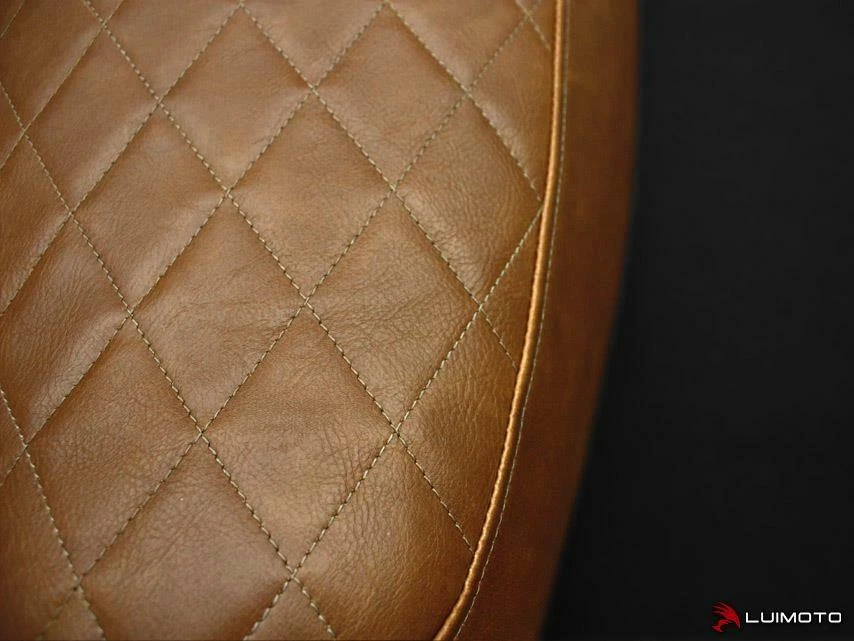 Funda de asiento Triumph Thruxton 2004-2011 2012 2013 2014 2015 Luimoto marrón vintage Foto 2 de 4