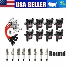 8 Set Round Ignition Coil Spark Plug Pack For Chevy Silverado GMC 4.8 5.3 6.0L