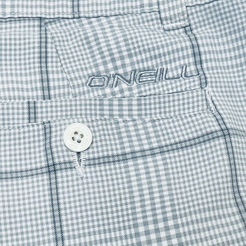 Oneill Shorts Mens Tagged 36 Waist Gray Black White Plaid Pattern Button Closure - Picture 5 of 8