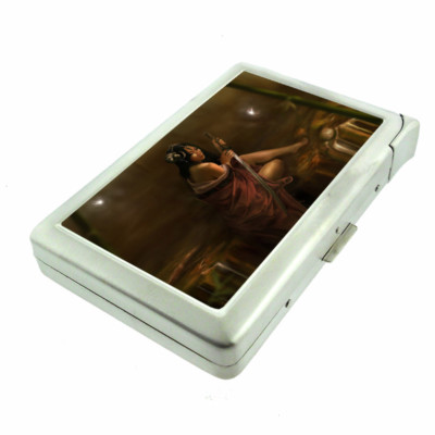 Fireflies D10 100's Size Cigarette Case with Built in Lighter Wallet Glow Bugs