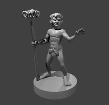 Naken Gnome Wizard 28mm Scale DND D D Tabletop Miniature