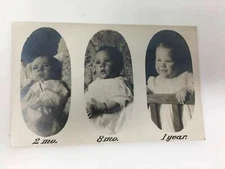 c. 1912 RPPC Cyko Baby Real Photos 2 mo 8 mo 1 year