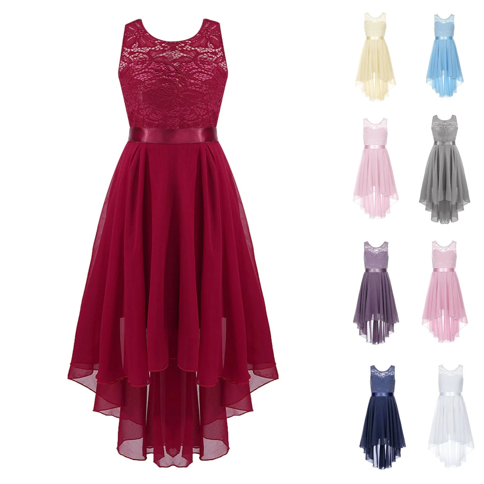 New Lace Party Wear Hi Low Flower Girl Dresses Wedding Princess Kids Clothes
Opens in a new window o