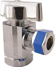 06-9201 Angle Stop Quarter Turn Ball Valves, 1/2-Inch Steel Pipe Inlet X 3/8-Inc