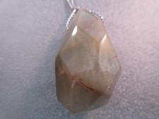 Green Phantom Rutilated Quartz Nugget Pendant 1pc