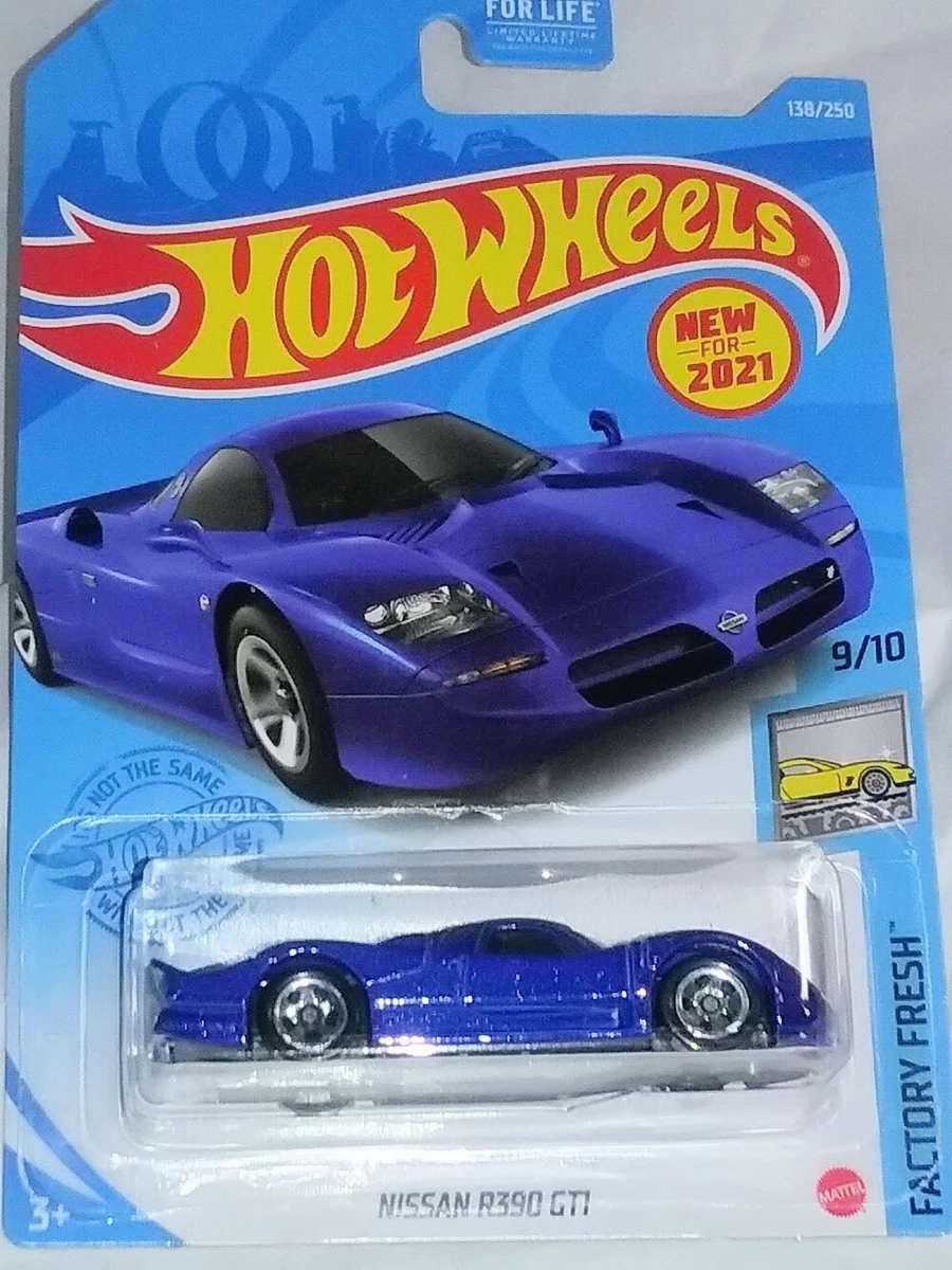 Miniatura Hot Wheels Nissan R390 GT1 Azul 2021 Factory Fresh Mainline Nova Lacrada na Embalagem Escala 1/64 Carrinho Esportivo Corrida Colecionável