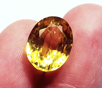8 Zu 10 CT Natürlich Gelbe Saphir Lose Edelstein Ovale Form Zertifiziert R17 - Bild 1 von 4