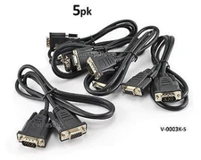 5-PACK 3ft Light Weight SVGA Male/Female Video Extension Cable - V0003K-5