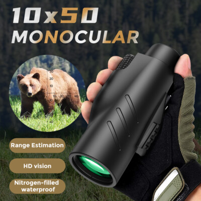 APEXEL Professionelles Monokular 10x50 tragbares Teleskop mit großer Reichweite