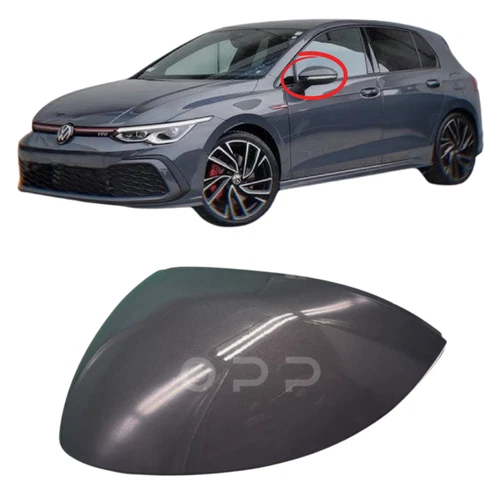 Door Wing Mirror Cover Painted Dolphin Grey For VW Golf MK8 2020- Passenger Side