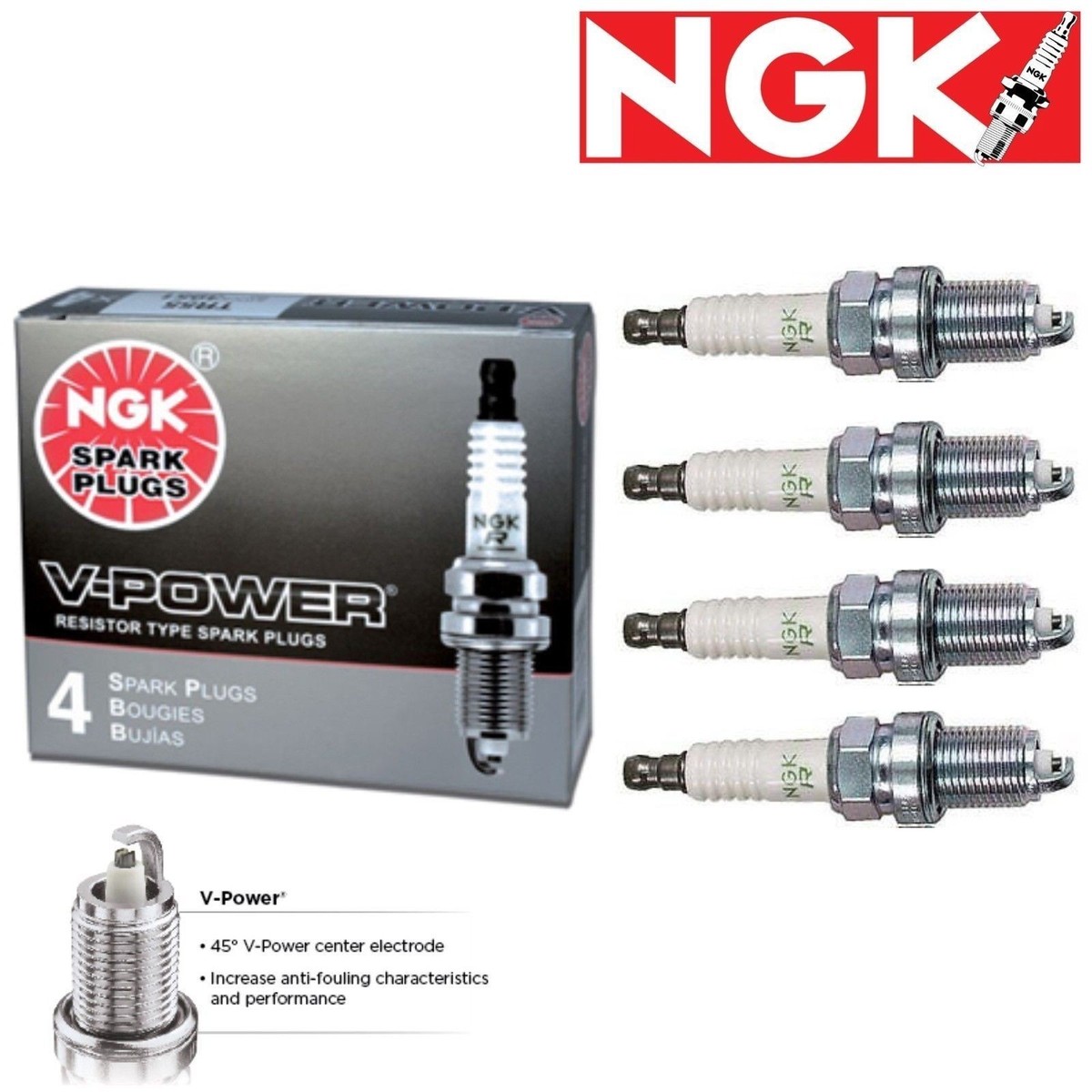 4 Pcs NGK V-Power Spark Plugs For 2000-2006 Nissan Sentra 1.8L L4 2.5L