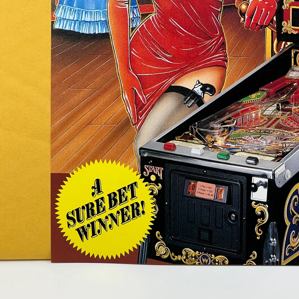 Williams Riverboat Gambler Pinball Flyer Original 90s Promo Retro Art Vintage - Image 3 of 4