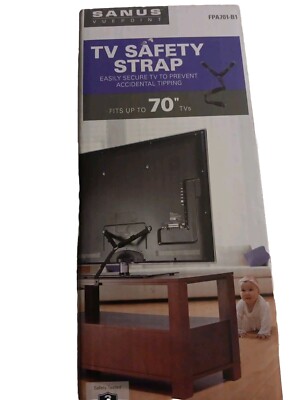 Sanus Flat Screen TV Anti-Tip Strap ~Baby Safe ~ Secure Tv Up To 70  A701-B1