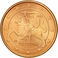 #580420 Lithuania, Euro Cent, 2015, STGL, Copper Plated Steel