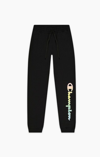 Pantalone tuta donna Champion joggers ragazza cotone nero palestra corsa jogging - Foto 2 di 6