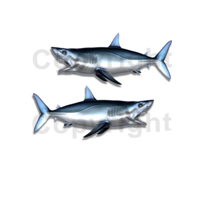 #ad Mako Shark Sticker Decal Fishing RV Boat Car Truck Camper Trailer F042 2 Pack $2.99