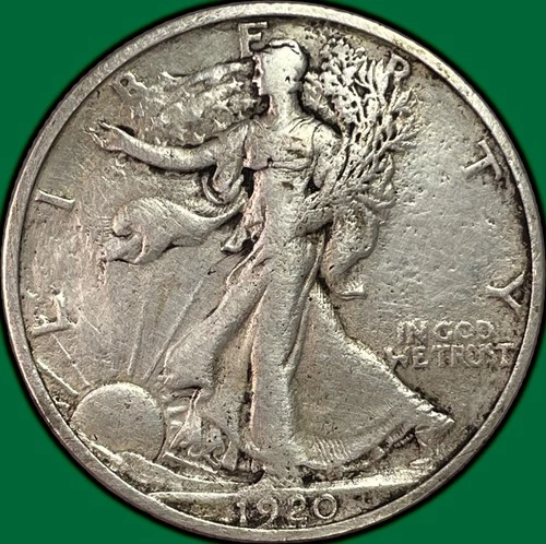 1920-S Walking Liberty Half Dollar Extremely Fine XF Coin Harshly Cleaned #33590