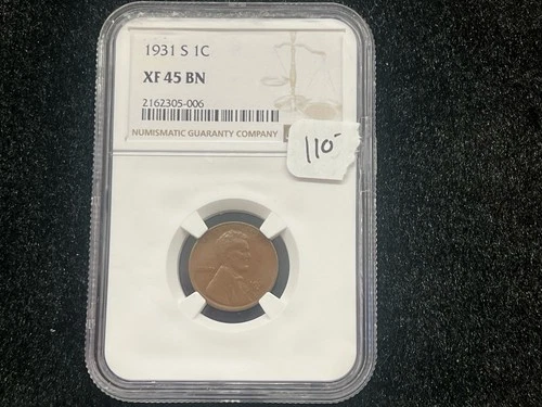 1931 S Lincoln Wheat Cent NGC XF 45 BN