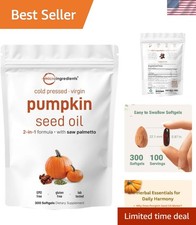 300 Softgels of High-Potency Pumpkin Seed Oil  Saw Palmetto for Daily Wellness