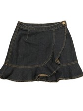 Hysteric Glamour Kinky Jeans Vintage 90s Denim Wrap Ruffle Skirt Japan Size S