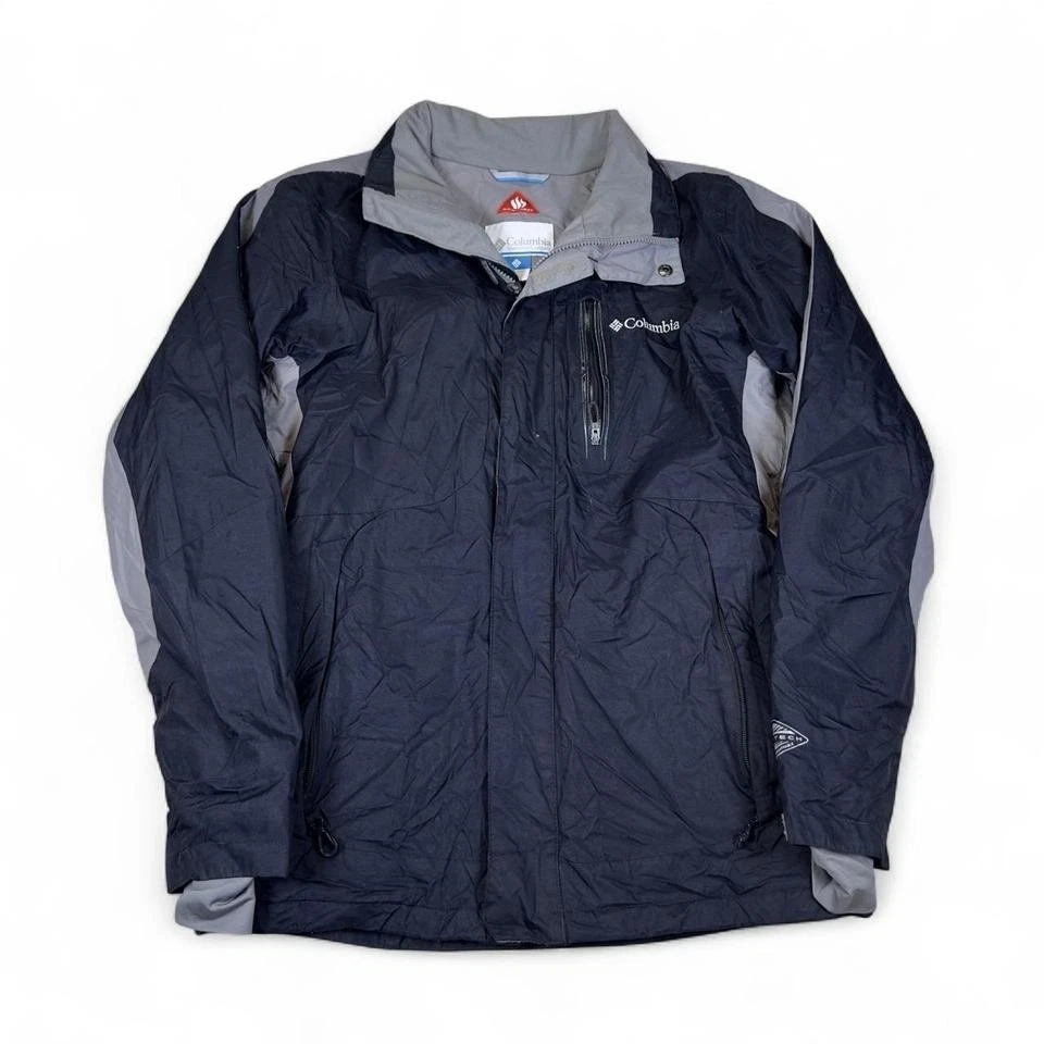 Columbia Omni-Heat Jacket Mens Small Black Gray Insulated Winter Ski