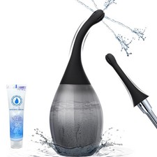 Enemas Anal Douches for Men Women - Anti Backflow Enema Bulb with Black