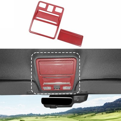 Red Carbon Fiber Inner Front Reading Light Trim For Ford Mustang 24+ GT EcoBoost