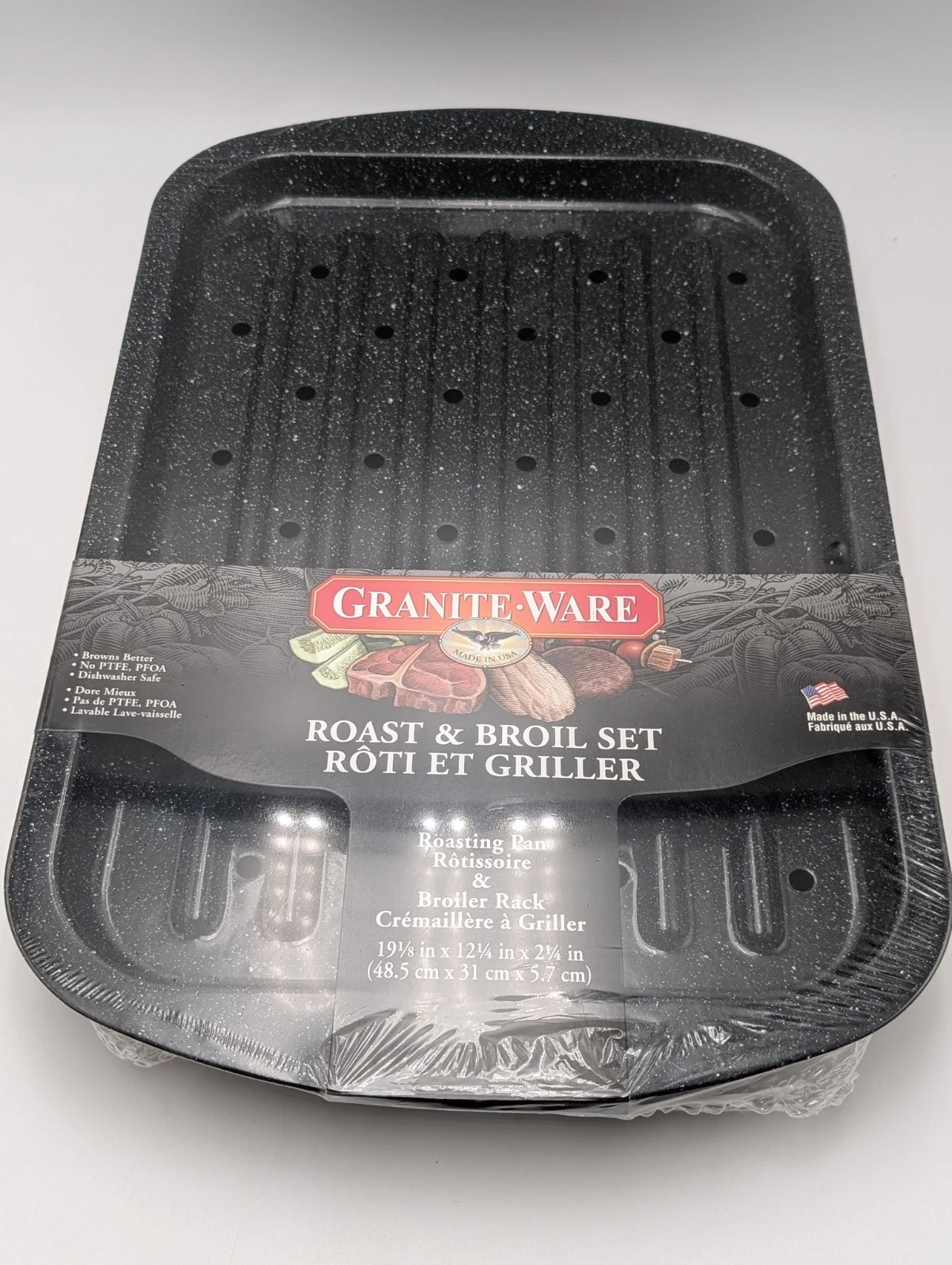 Graniteware Roasting Rack & Broiler Rack Size 19x12x2 in