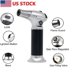 US Butane Torch Lighter Jet Gun Welding Adjtable Flame Windproof Refillable Gas