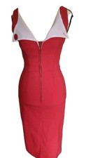 Bettie Page by Tatyana Vintage Women's Sleeveless Red Sheath Dress Size XS Retro