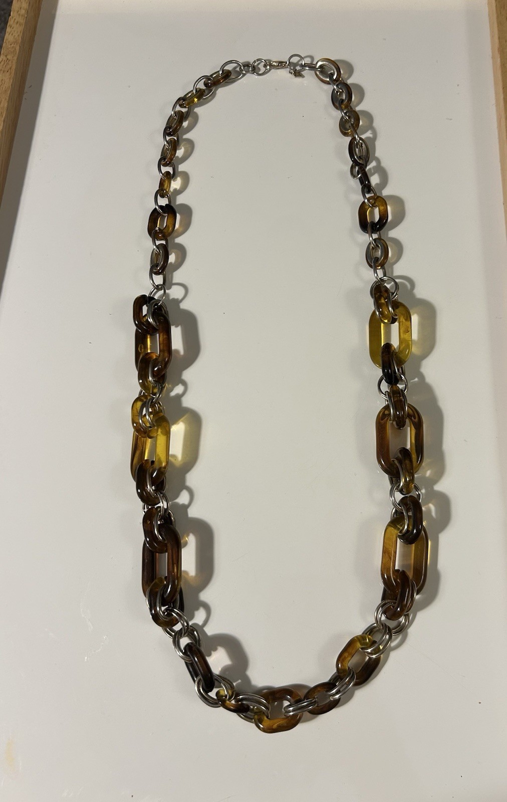 Banana Republic Tortoise Shell Statement Chain Ne… - image 1