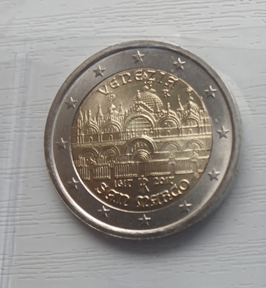 Italie, 2 Euros 2017.Basilique Saint-Marc Neuve Et Rare. Lettre O Défectueux