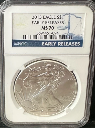 2013 AMERICAN SILVER EAGLE NGC MS 70 Early Releases