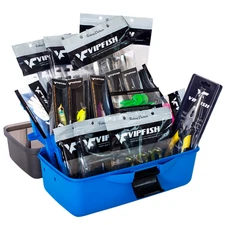 Fishing Tackle Box Kit with Crankbaits, Frogs, Swimbaits, Spinnerbaits, Hooks