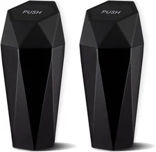 JUSTTOP Car Trash Can with Lid, Diamond Design Small Automatic Portable Trash Ca